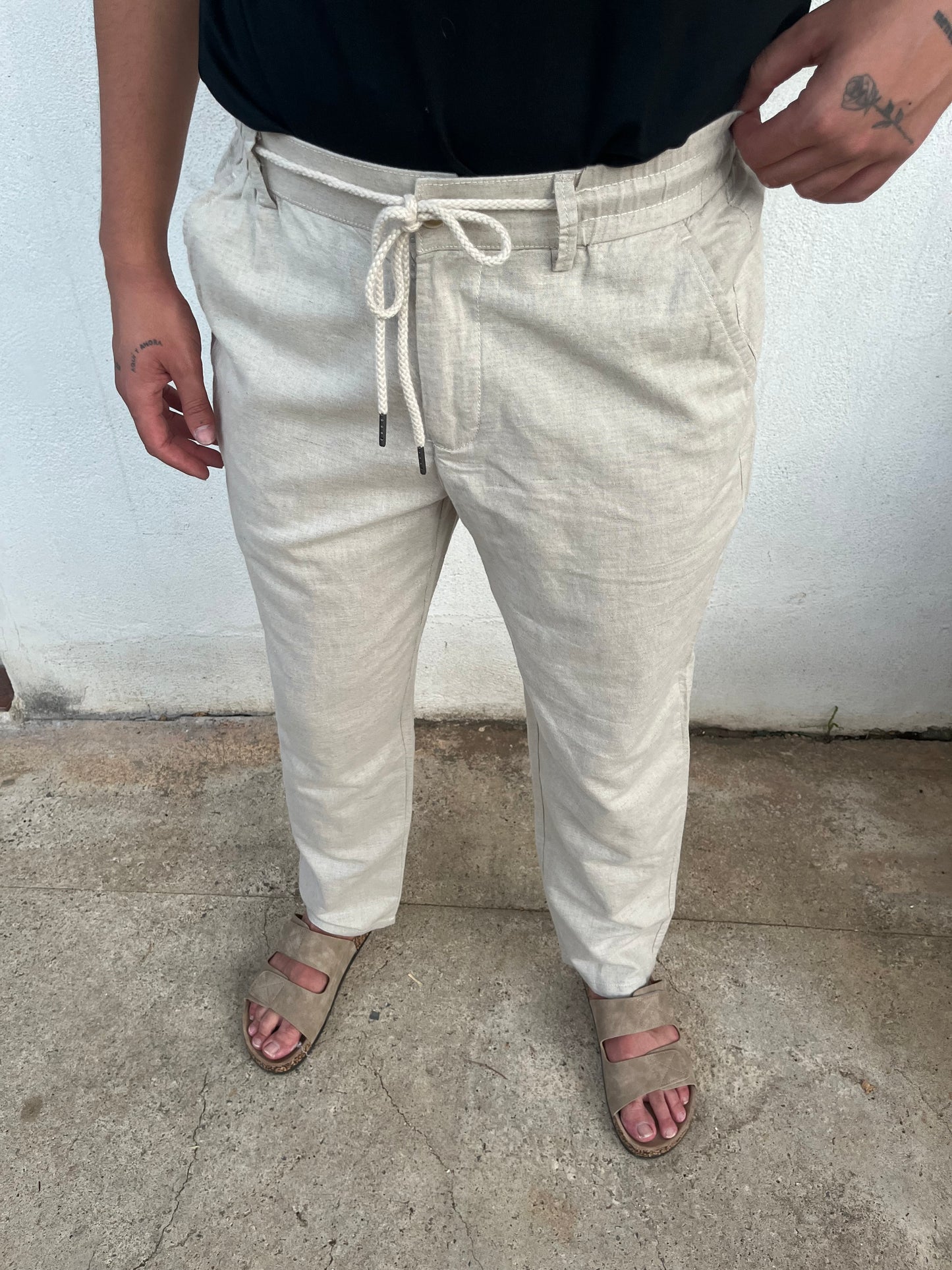 Pantalón Lino Beige