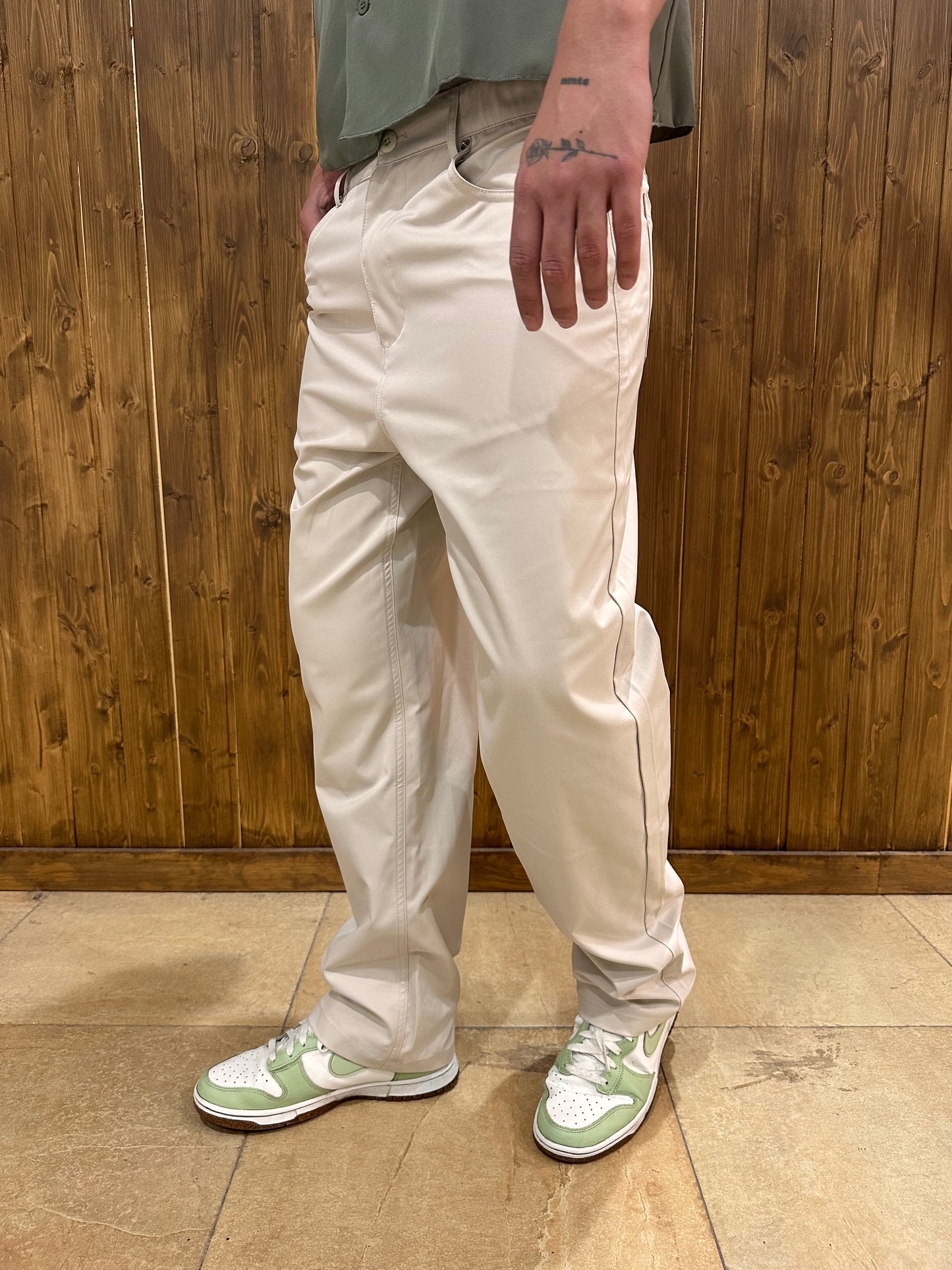Pantalón Ancho Beige