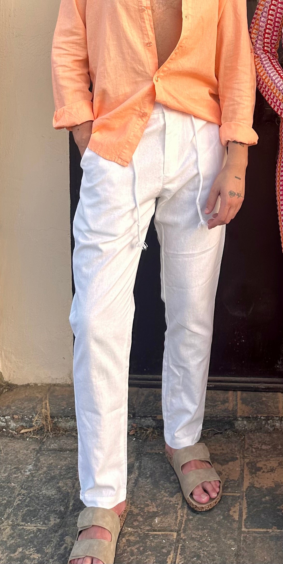 Pantalones Lino Blanco