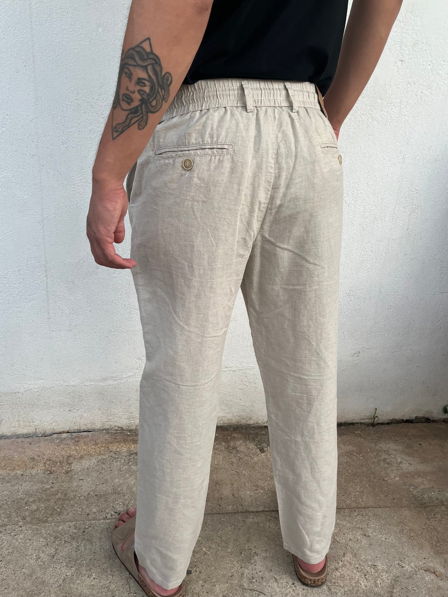 Pantalón Lino Beige
