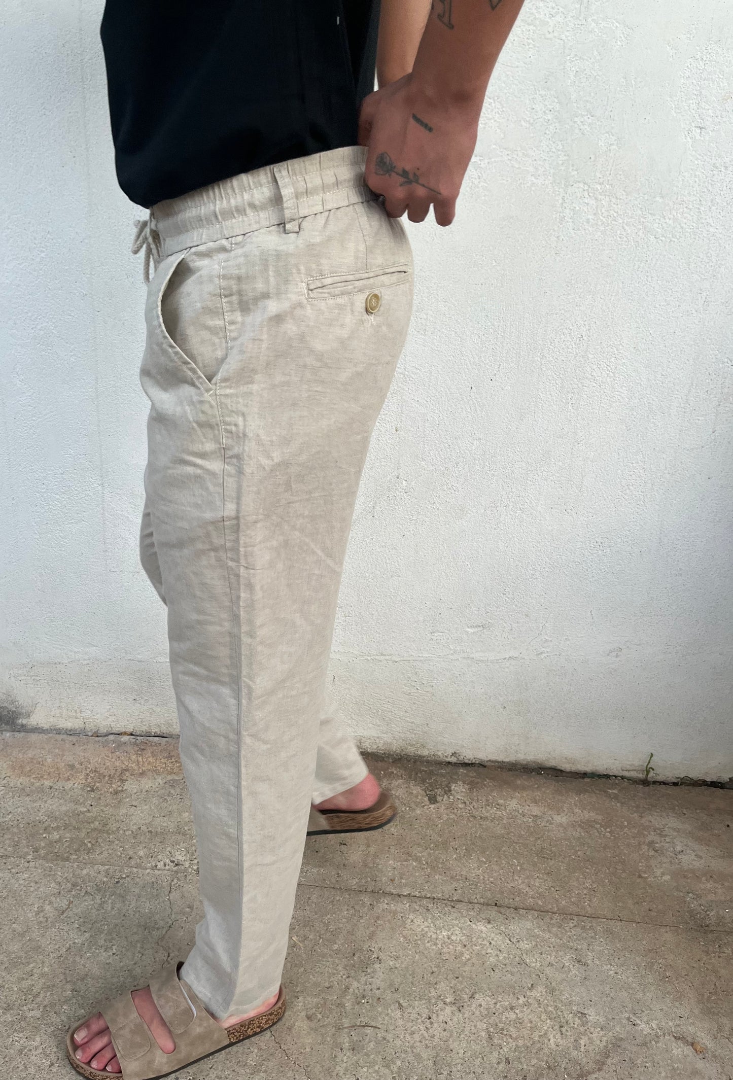 Pantalón Lino Beige