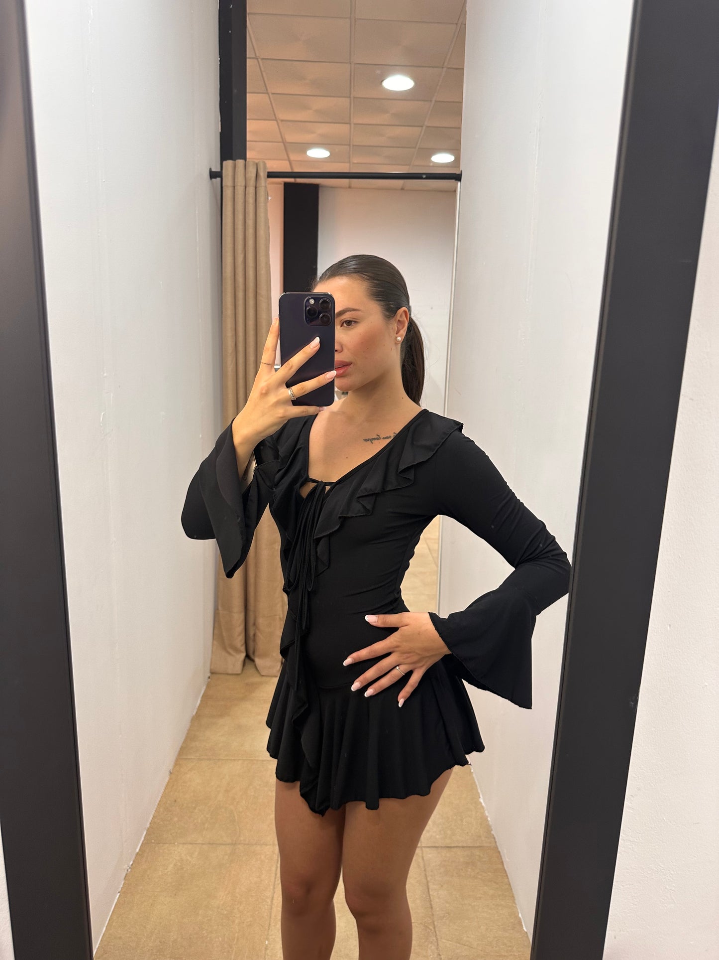 Vestido Ondas Negro