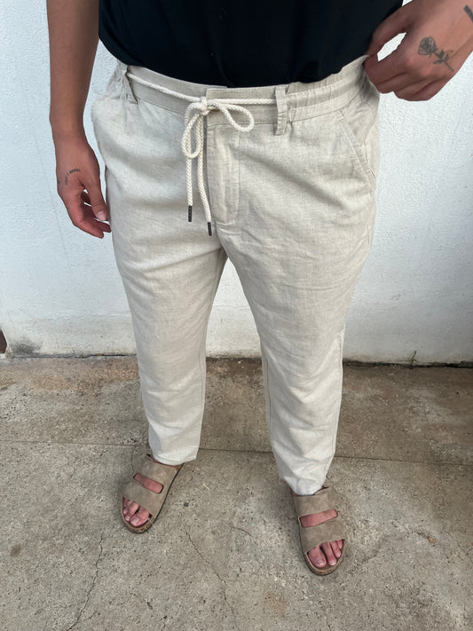 Pantalón Lino Beige