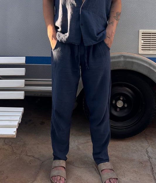 Pantalón Lino Marino