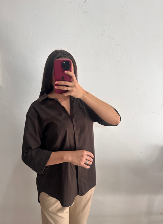 Camisa Oversize Chocolate